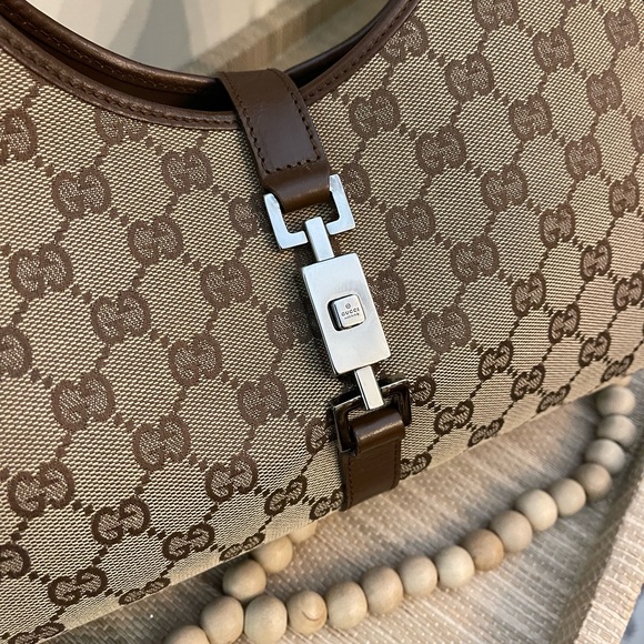 GUCCI Vintage Jackie Bardot Cloth & Leather Trimmed Bag - Picture 4 of 16